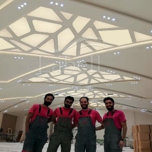 سقف کشسان لابل در هتل کریاس پالاس یزد