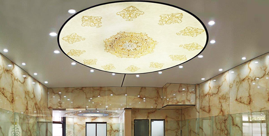 اجرای سقف چاپی لابل در بیمارستان 15خرداد