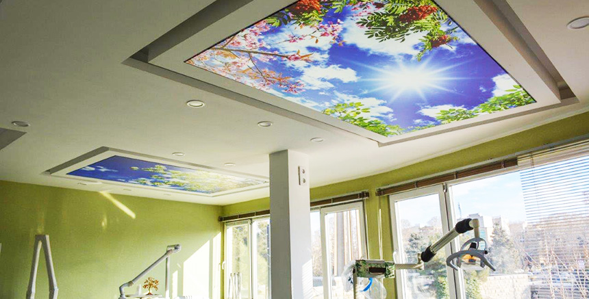 اجرای سقف چاپی لابل در مطب دندانپزشکی